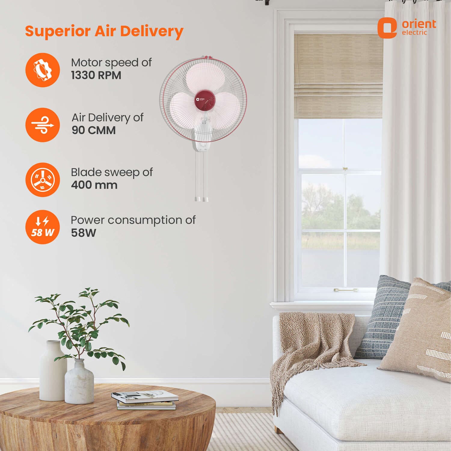 Wall 44 with CTX Technology Silent Wall Fan