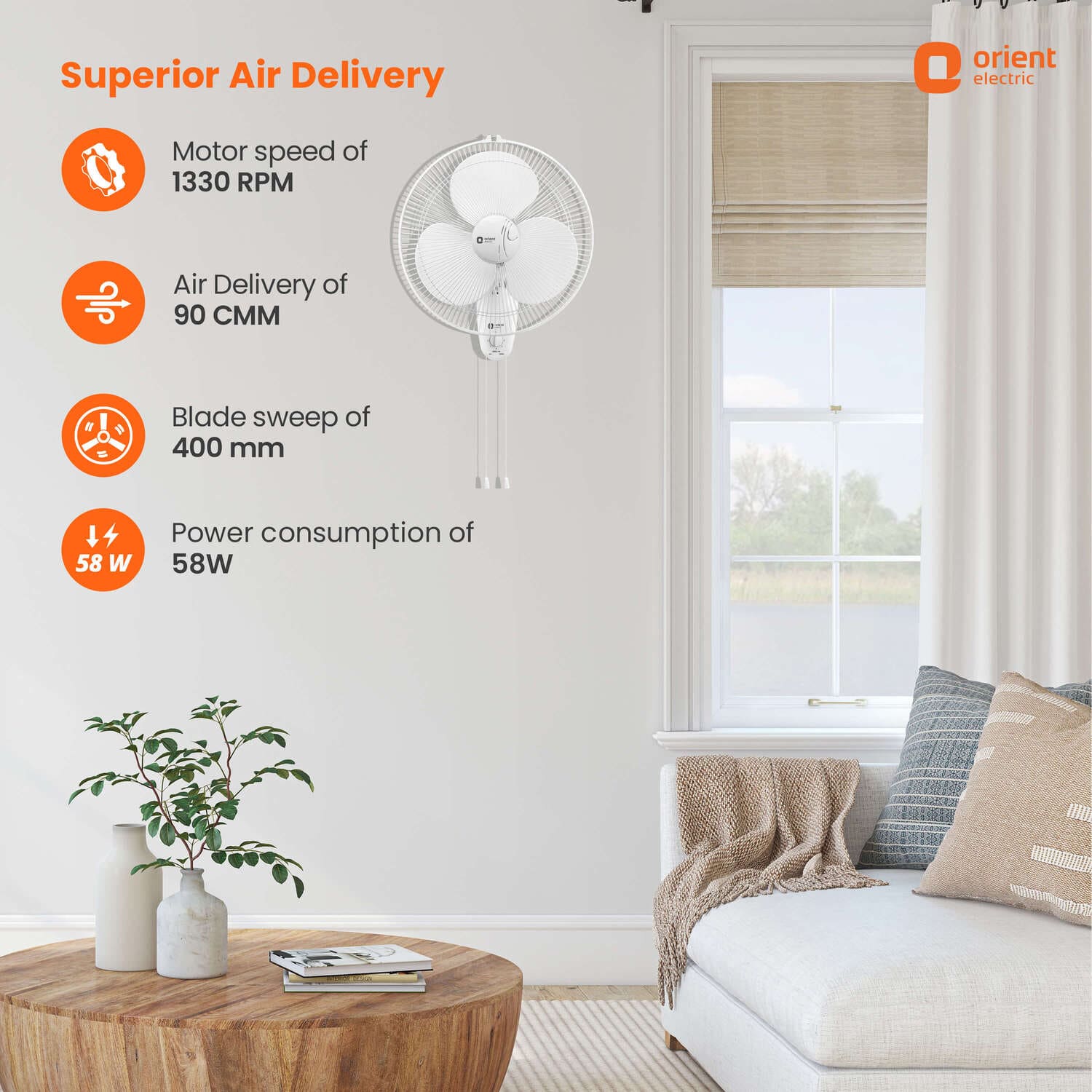 Wall 44 with CTX Technology Silent Wall Fan