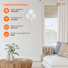 Wall 44 with CTX Technology Silent Wall Fan