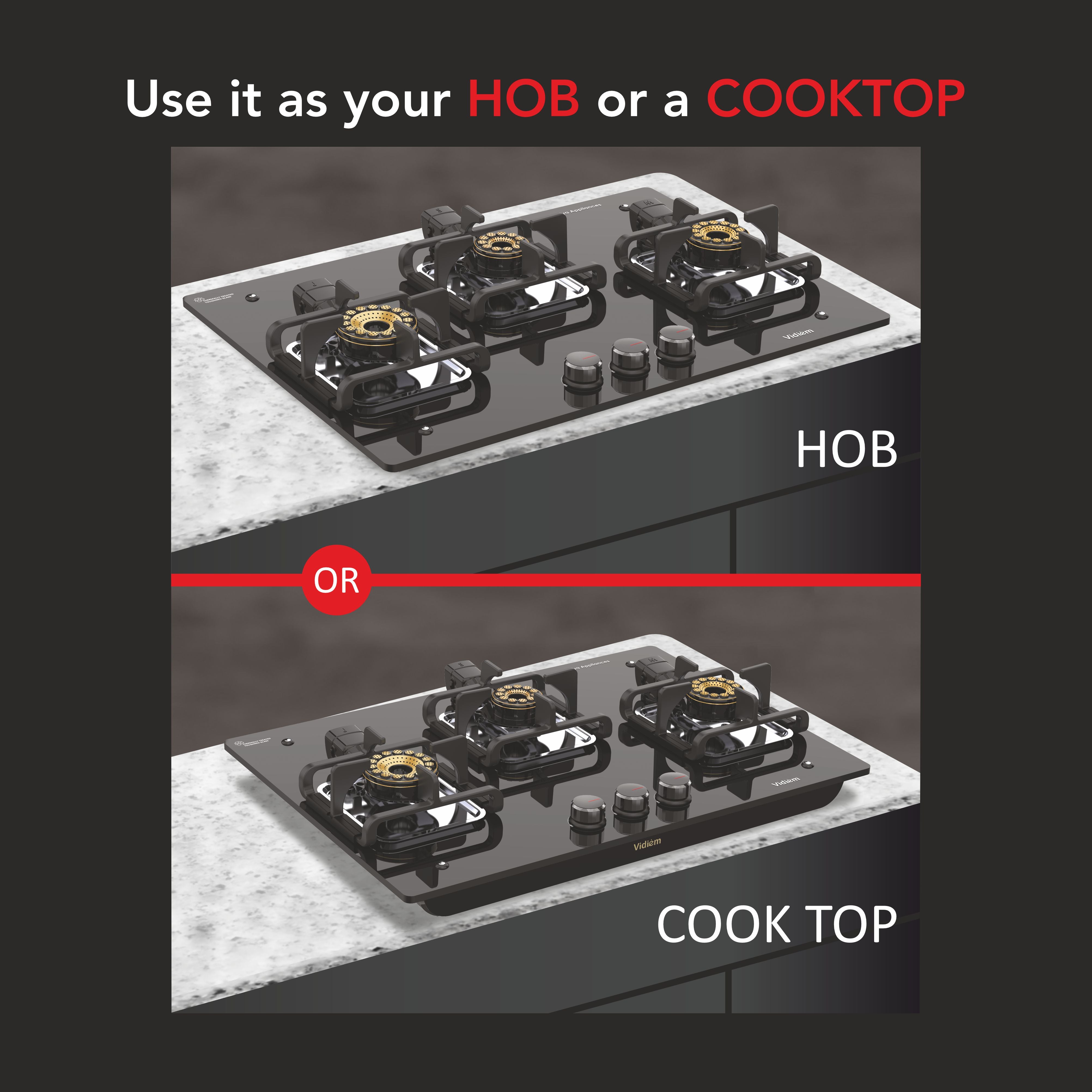VIDIEM VOGUE V1 3-Burner Gas Cooktop