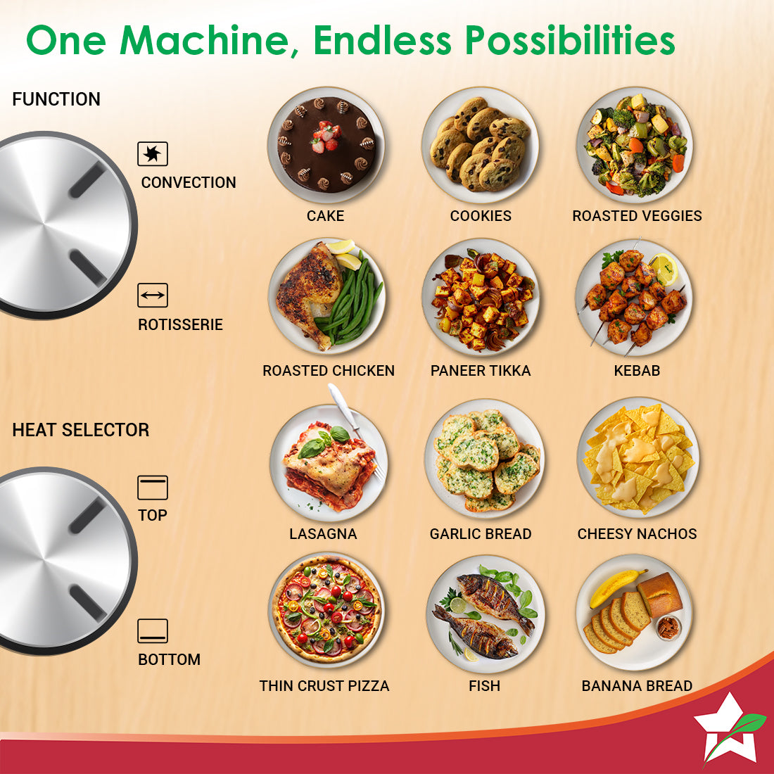 Wonderchef Oven Toaster Griller 30 L with Rotisserie and Convection for Baking, Top and Bottom Heat Selector, Auto-Shut 