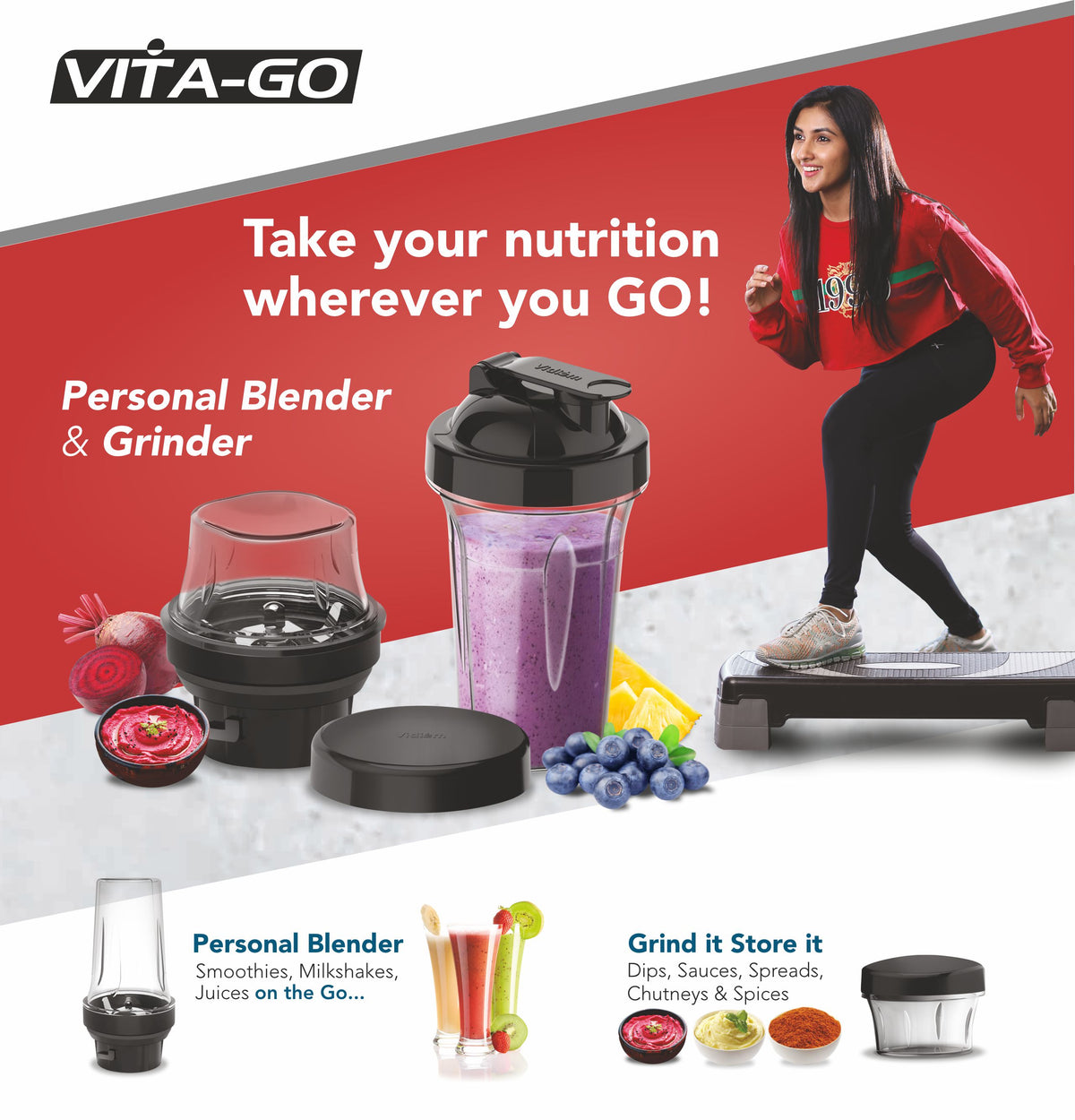 Vidiem Exclusive Personal Blender Jar Attachment for Vidiem Mixer Grinders (250 ml & 500 ml)