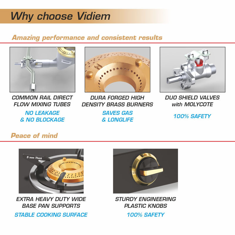 VIDIEM TUSKER GOLD 3Burner Gas Stove