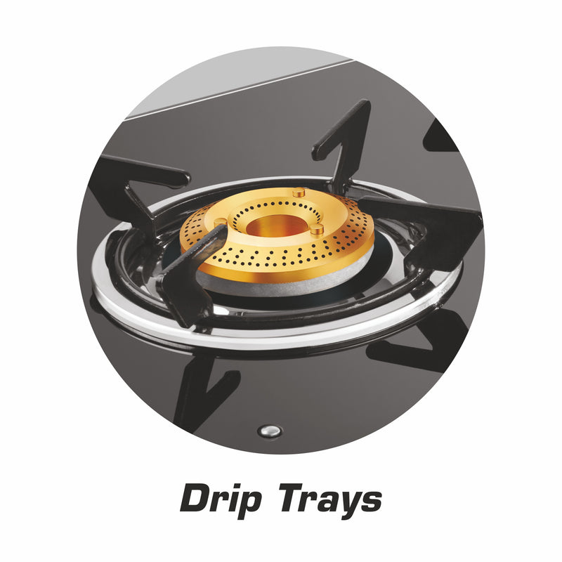 Vidiem Vantage 3 Burner Gas Stove| Manual Ignition | 7mm Thermally Treated Toughened Glass Cooktop | Extra-Large Cooking