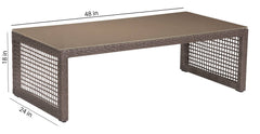 Coco Outdoor Sofa Set 3 Seater , 2 Single seater and 1 Center Table (White+ Brown)