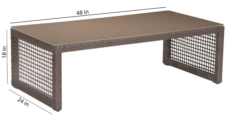 Coco Outdoor Sofa Set 3 Seater , 2 Single seater and 1 Center Table (White+ Brown)