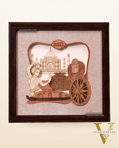 Incredible India – 3D Wooden Art Frame with Glass 10"