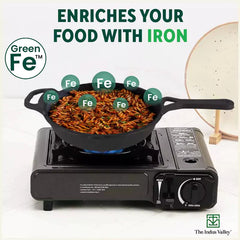 CASTrong Cast Iron Fry Pan/Skillet, Pre-seasoned, Nonstick, 100% Pure, Toxin-free, Induction, Free ₹110 Spatula, 25.4cm, 1.7L, 2.3kg
