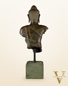 Indonesian Bronze Buddha Bust – 27.5” Artifact