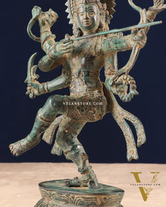 Indonesian Bronze Dancing Lord Rama with Bow and Arrow Vintage Sculpture 10"