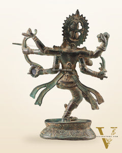 Indonesian Bronze Dancing Lord Rama with Bow and Arrow Vintage Sculpture 10"