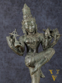 Indonesian Bronze Dancing Parvati Statue | Lost Wax Sculpture | 24"