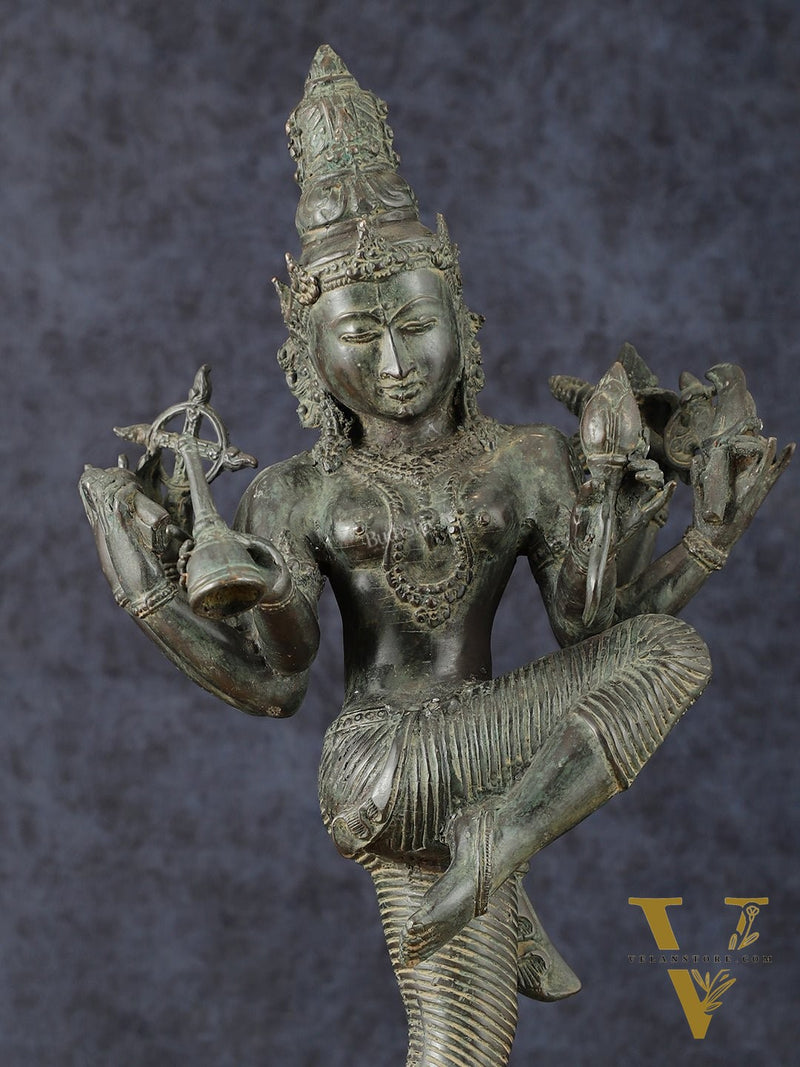 Indonesian Bronze Dancing Parvati Statue | Lost Wax Sculpture | 24"