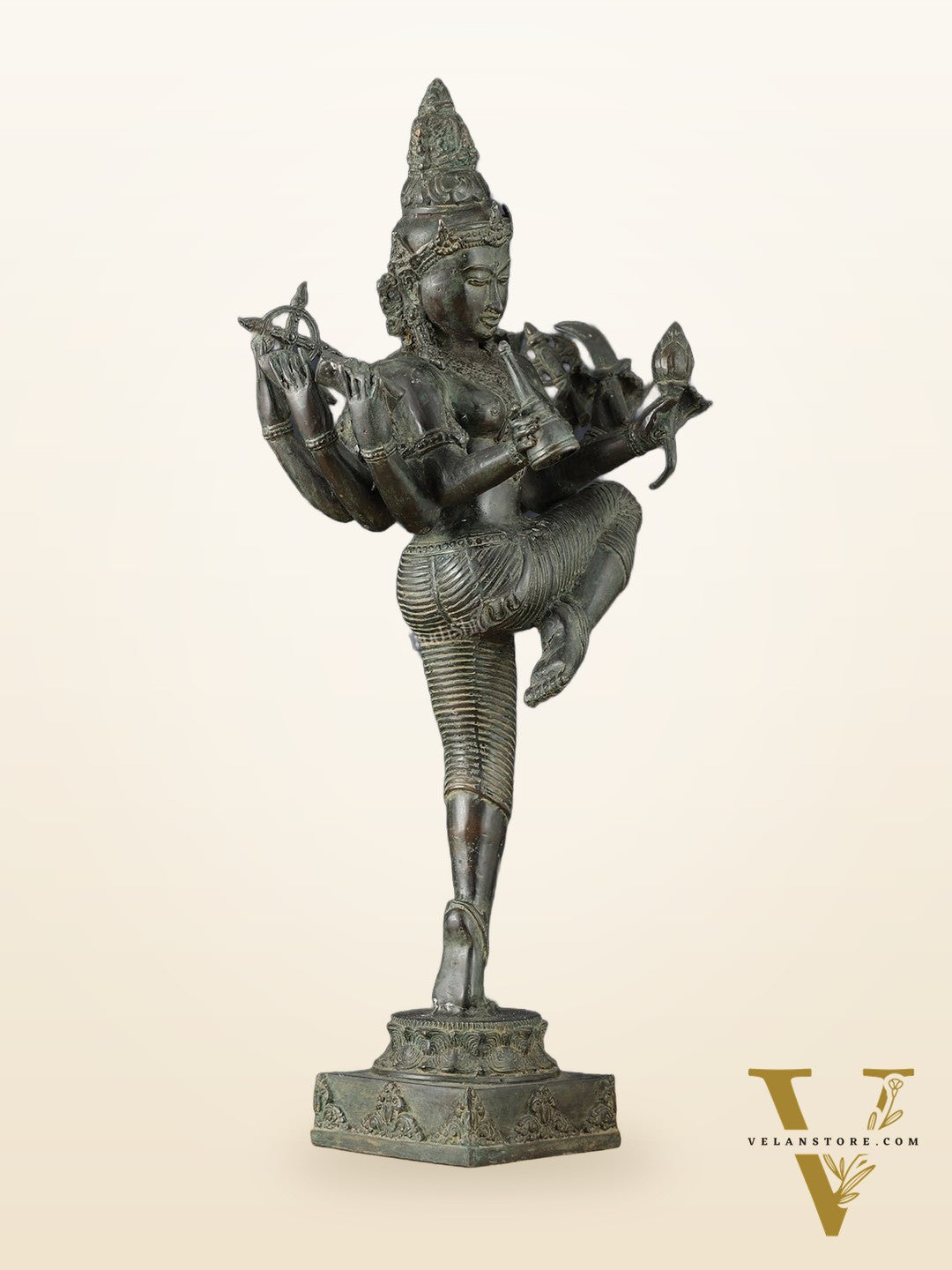 Indonesian Bronze Dancing Parvati Statue | Lost Wax Sculpture | 24"