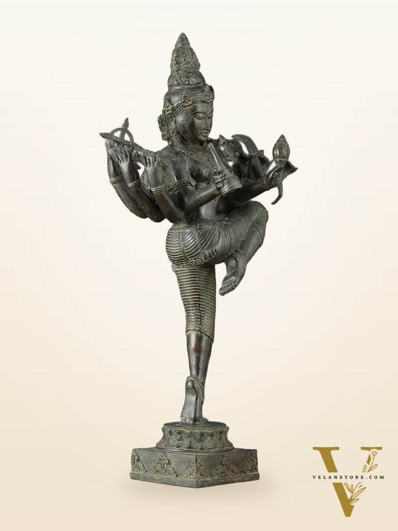 Indonesian Bronze Dancing Parvati Statue | Lost Wax Sculpture | 24"