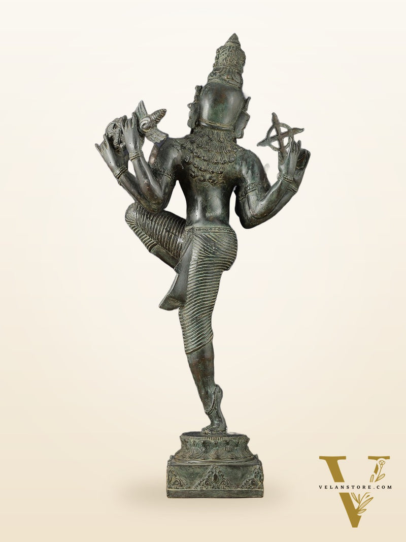 Indonesian Bronze Dancing Parvati Statue | Lost Wax Sculpture | 24"