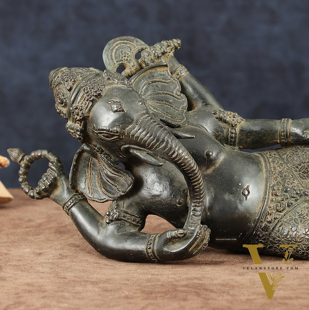 Indonesian Bronze Ganesha Sculpture | Lost Wax Casting 12" wide