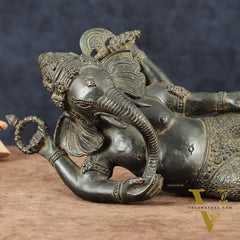 Indonesian Bronze Ganesha Sculpture | Lost Wax Casting 12" wide