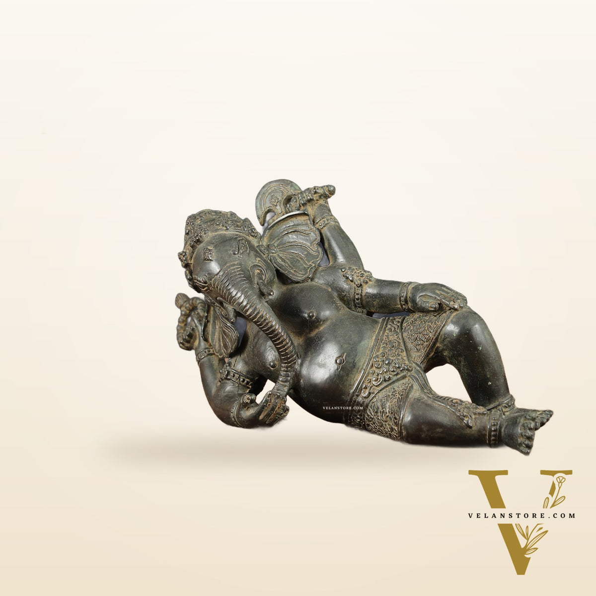 Indonesian Bronze Ganesha Sculpture | Lost Wax Casting 12" wide