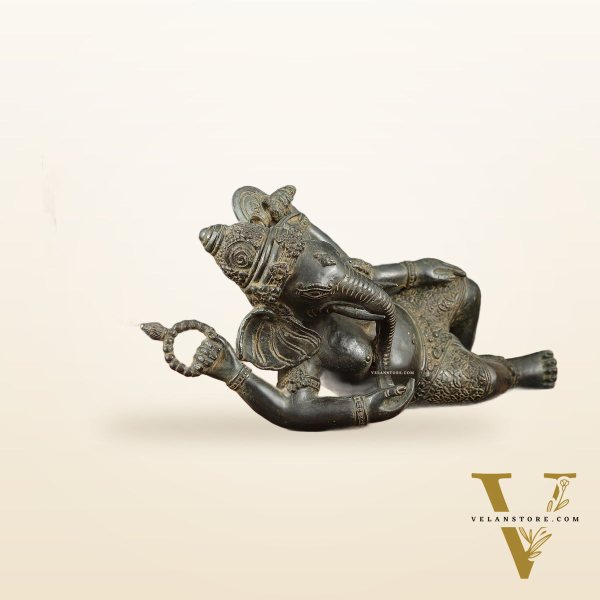 Indonesian Bronze Ganesha Sculpture | Lost Wax Casting 12" wide