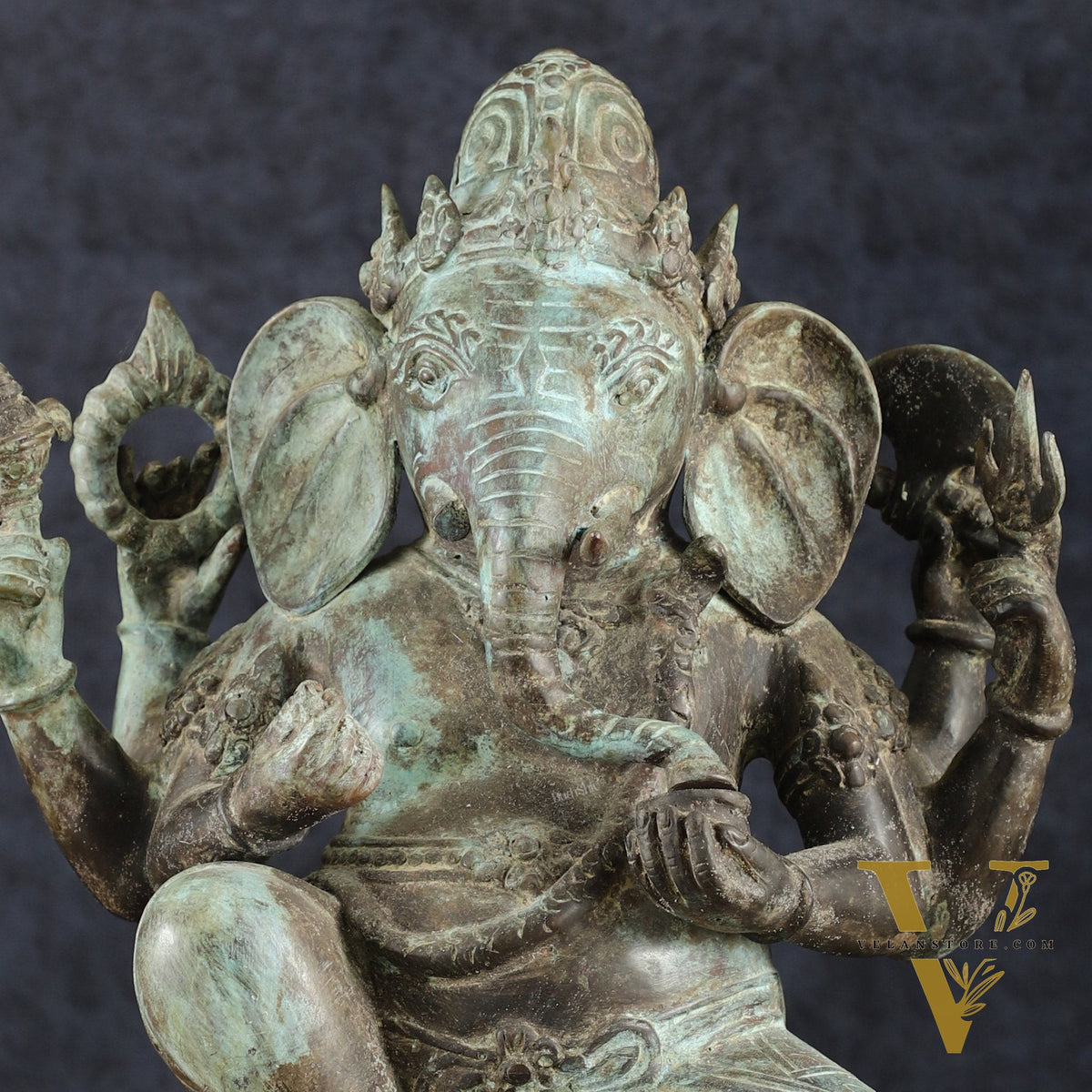 Indonesian Bronze Ganesha Statue | Lost Wax Sculpture | 17"