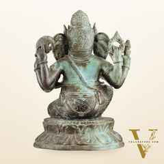 Indonesian Bronze Ganesha Statue | Lost Wax Sculpture | 17"