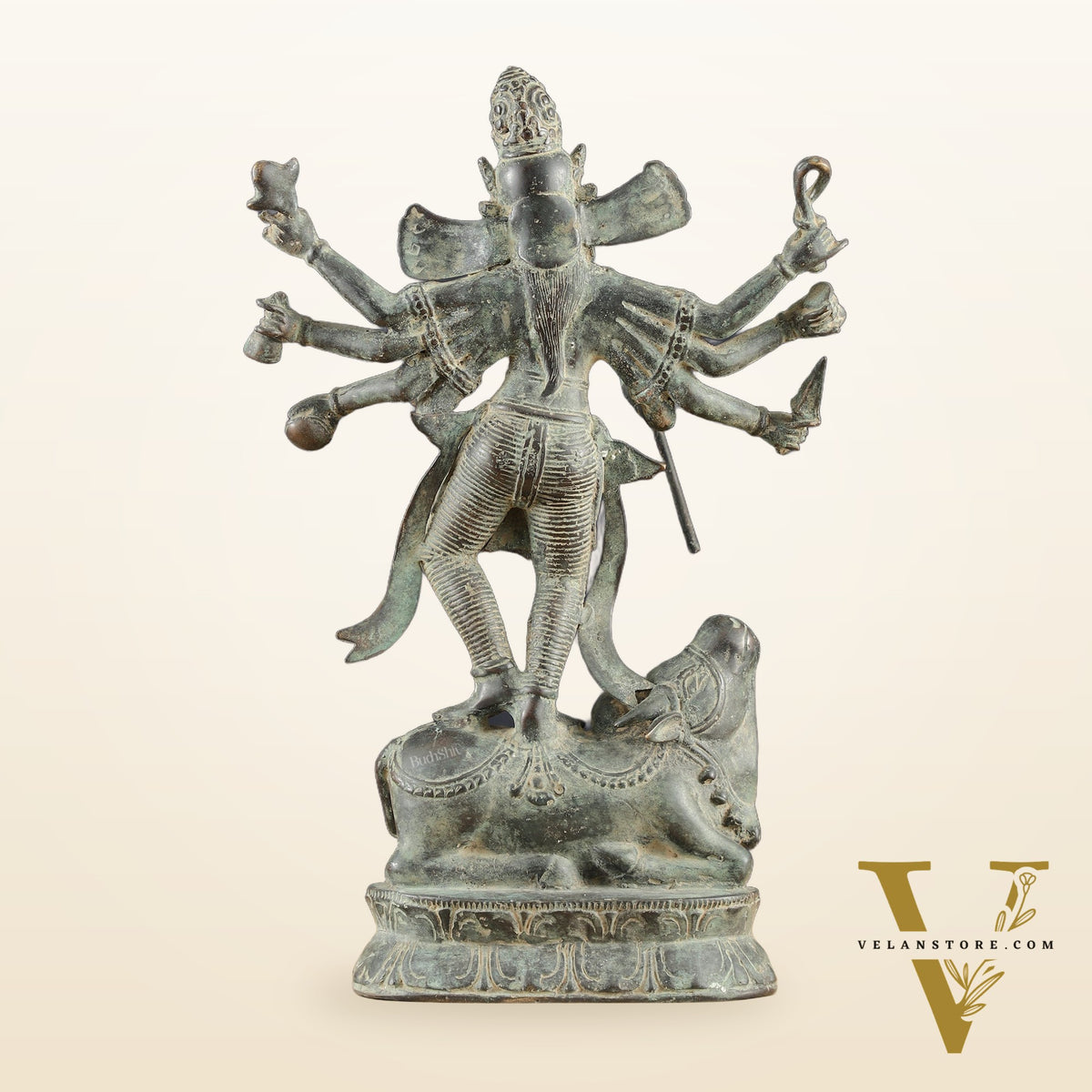 Indonesian Bronze Goddess Durga Statue | Lost Wax Casting | 13"