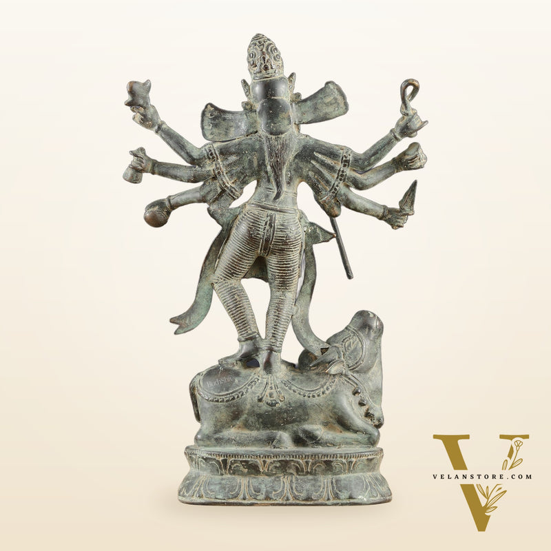 Indonesian Bronze Goddess Durga Statue | Lost Wax Casting | 13"