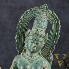 Indonesian Bronze Goddess Parvati Statue | Vintage Lost Wax Casting | 11"