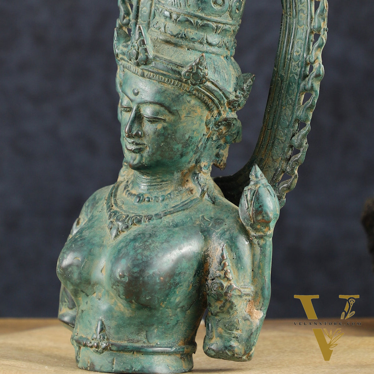 Indonesian Bronze Goddess Parvati Statue | Vintage Lost Wax Casting | 11"
