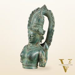 Indonesian Bronze Goddess Parvati Statue | Vintage Lost Wax Casting | 11"
