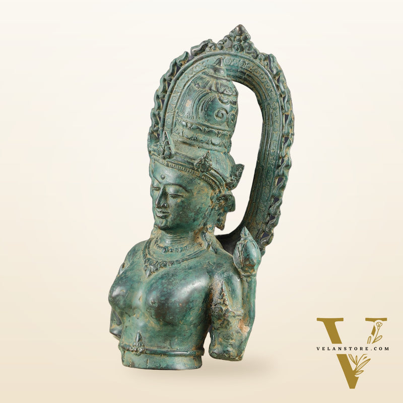 Indonesian Bronze Goddess Parvati Statue | Vintage Lost Wax Casting | 11"