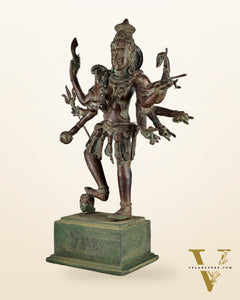 Indonesian Bronze Kali Statue – 23” (58 cm) Fierce Form with 10 Arms | Bronze Sculpture