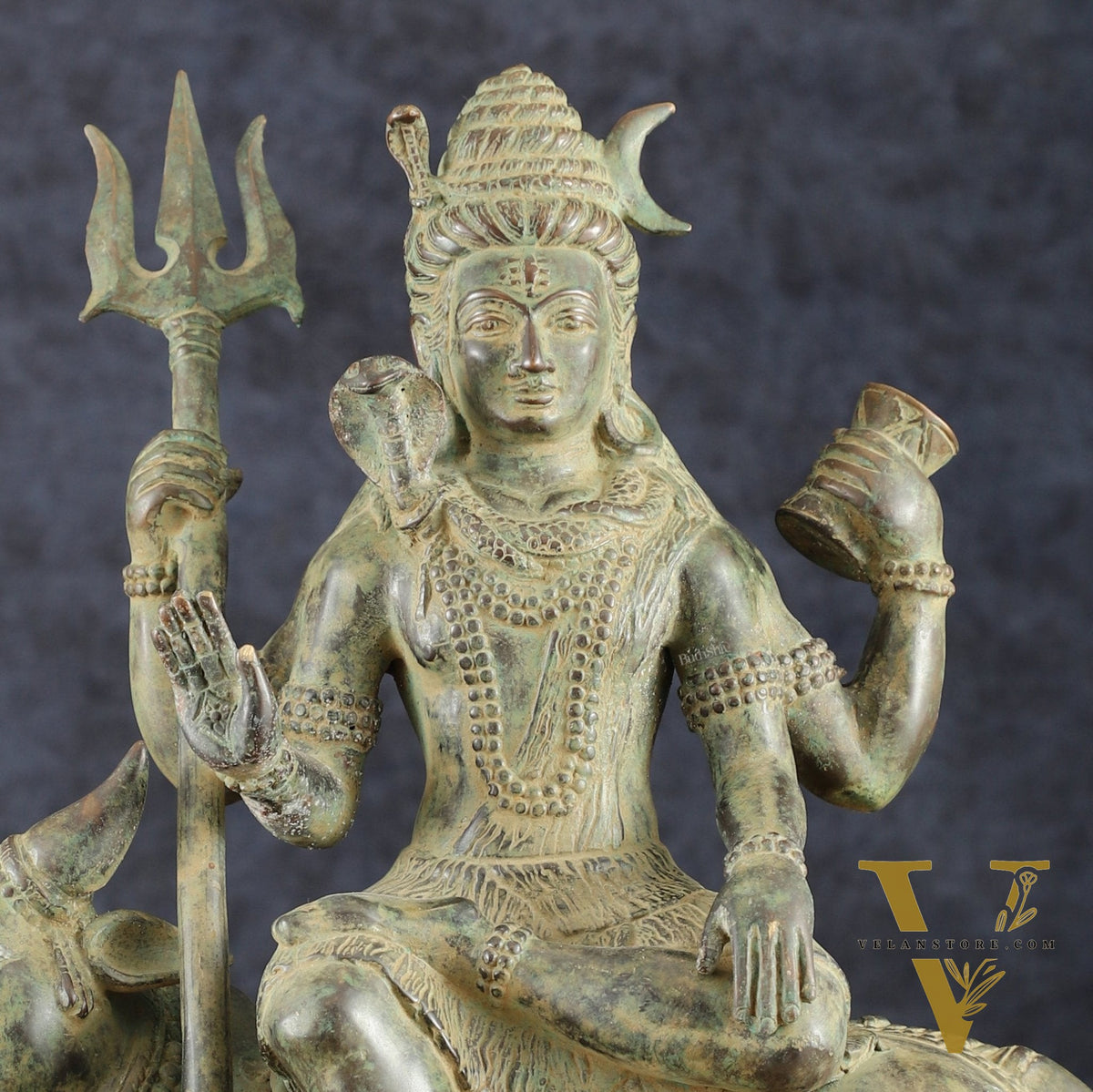 Indonesian Bronze Lord Shiva Seated on Nandi | Lost Wax Sculpture | 16"