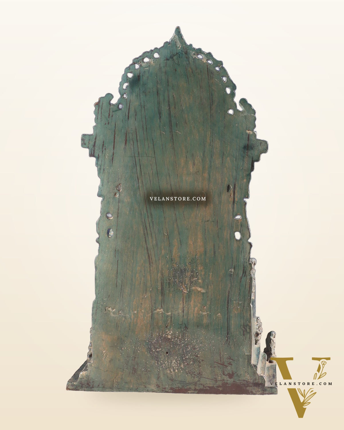 Indonesian Bronze Lord Vishnu Seated on a Throne with Garuda Sculpture 12"
