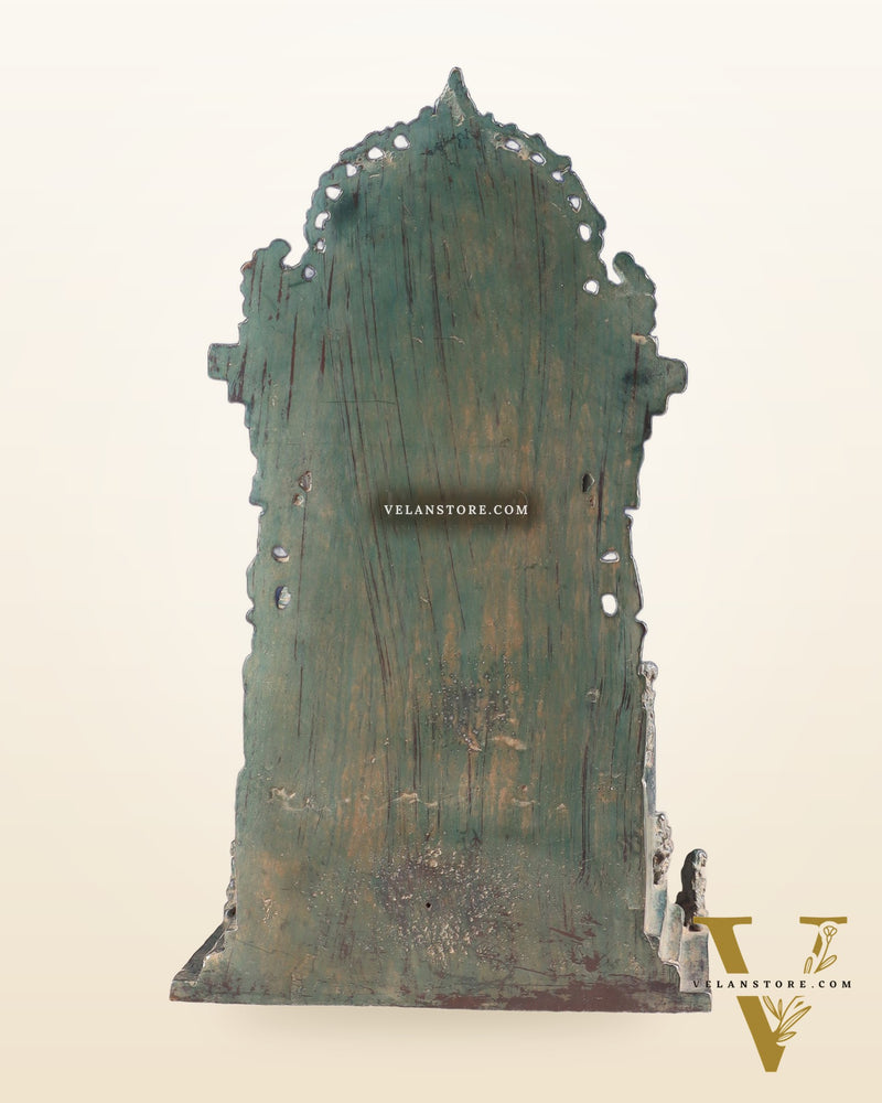 Indonesian Bronze Lord Vishnu Seated on a Throne with Garuda Sculpture 12"
