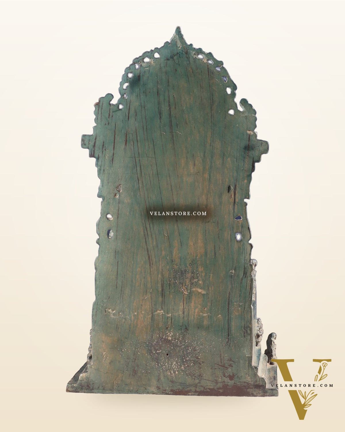 Indonesian Bronze Lord Vishnu Seated on a Throne with Garuda Sculpture 12"