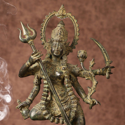 Indonesian Bronze Rare Dancing Mahakali Ma Statue | Height: 16.5 inch