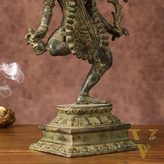 Indonesian Bronze Rare Dancing Mahakali Ma Statue | Height: 16.5 inch