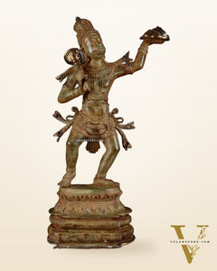 Indonesian Bronze Sanjeevani Hanuman Sculpture – 18"