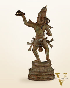 Indonesian Bronze Sanjeevani Hanuman Sculpture – 18"