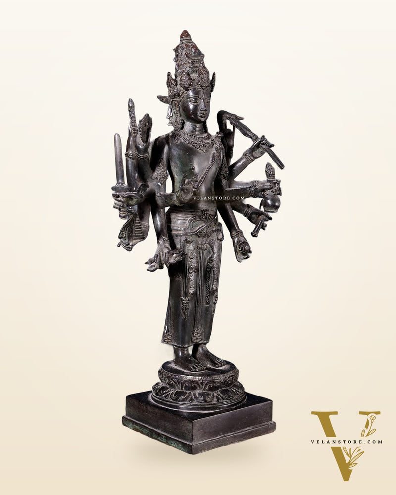 Indonesian Bronze Standing Shiva – Restorer of Cosmic Order | Java Museum-Style Sculpture