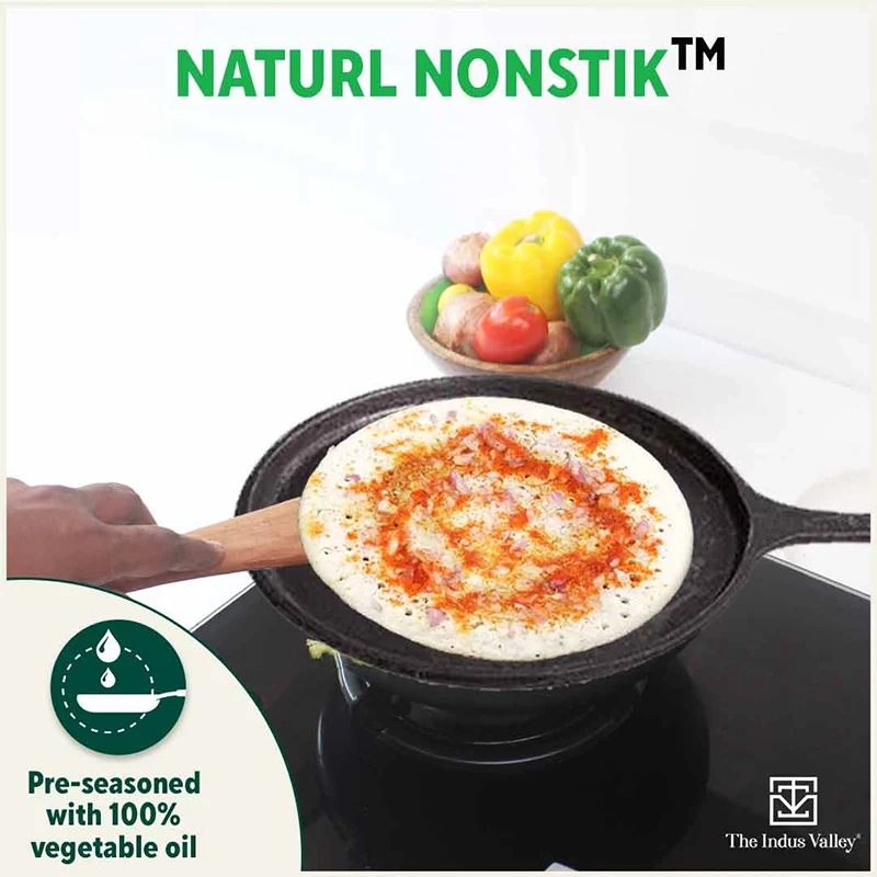 CASTrong Cast Iron Cookware Set: Tawa+ Kadai (Wok model), Kitchen Set for Home, Pre-seasoned, 100% Pure, Toxin-free, Free ₹400 Tadka Pan