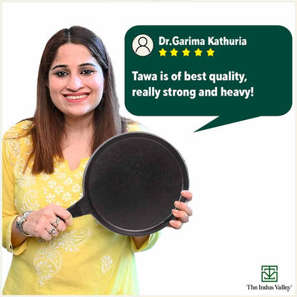 CASTrong Cast Iron Tawa,Pre-seasoned, Nonstick, 100% Pure, Toxin-free, Induction, 25.5cm, 2.2kg