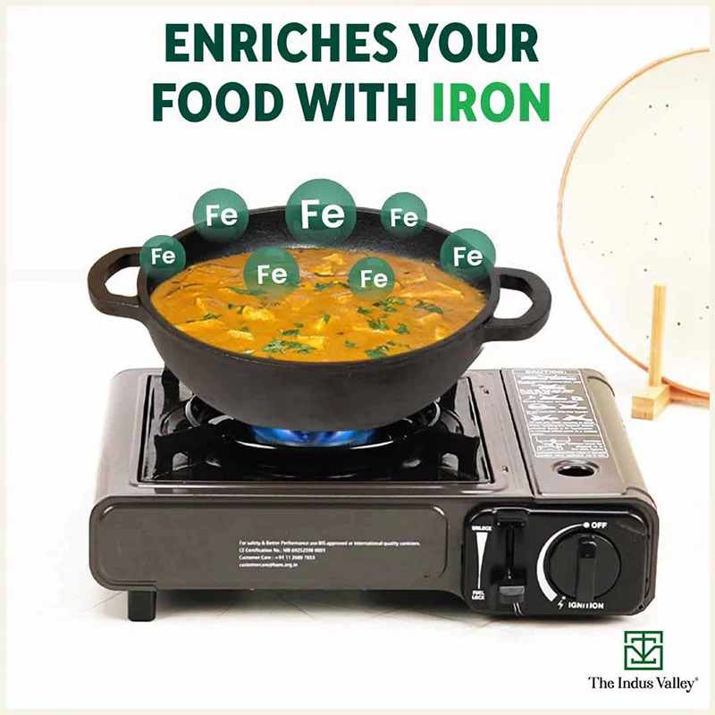 CASTrong Cast Iron Cookware Set: Tawa+ Kadai, Kitchen Set for Home, Pre-seasoned, 100% Pure, Toxin-free, Induction, Free ₹400 Tadka Pan