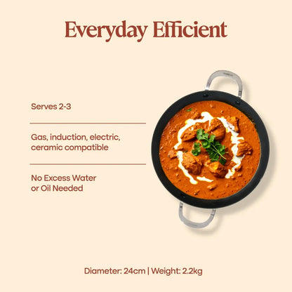 No. 9 Enamel Cast Iron Kadai LITE (2.1L)