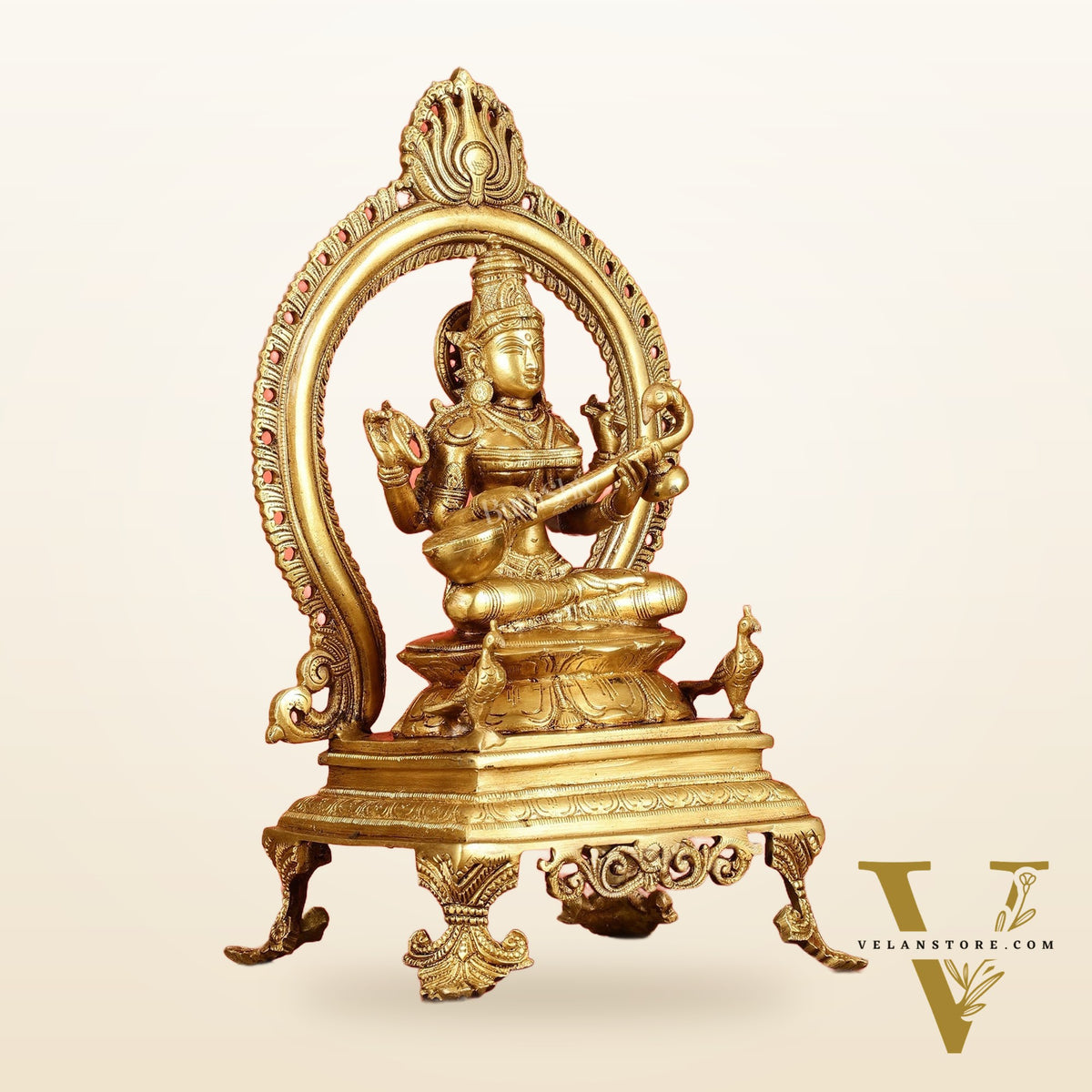 Inspiring Brass Saraswati Idol 15 inch