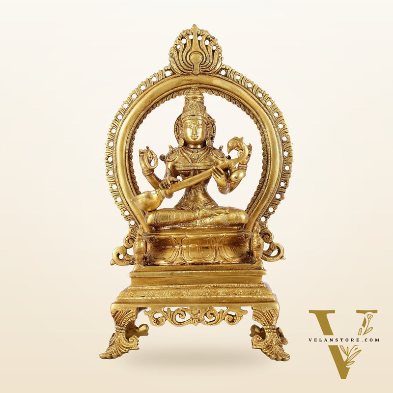 Inspiring Brass Saraswati Idol 15 inch