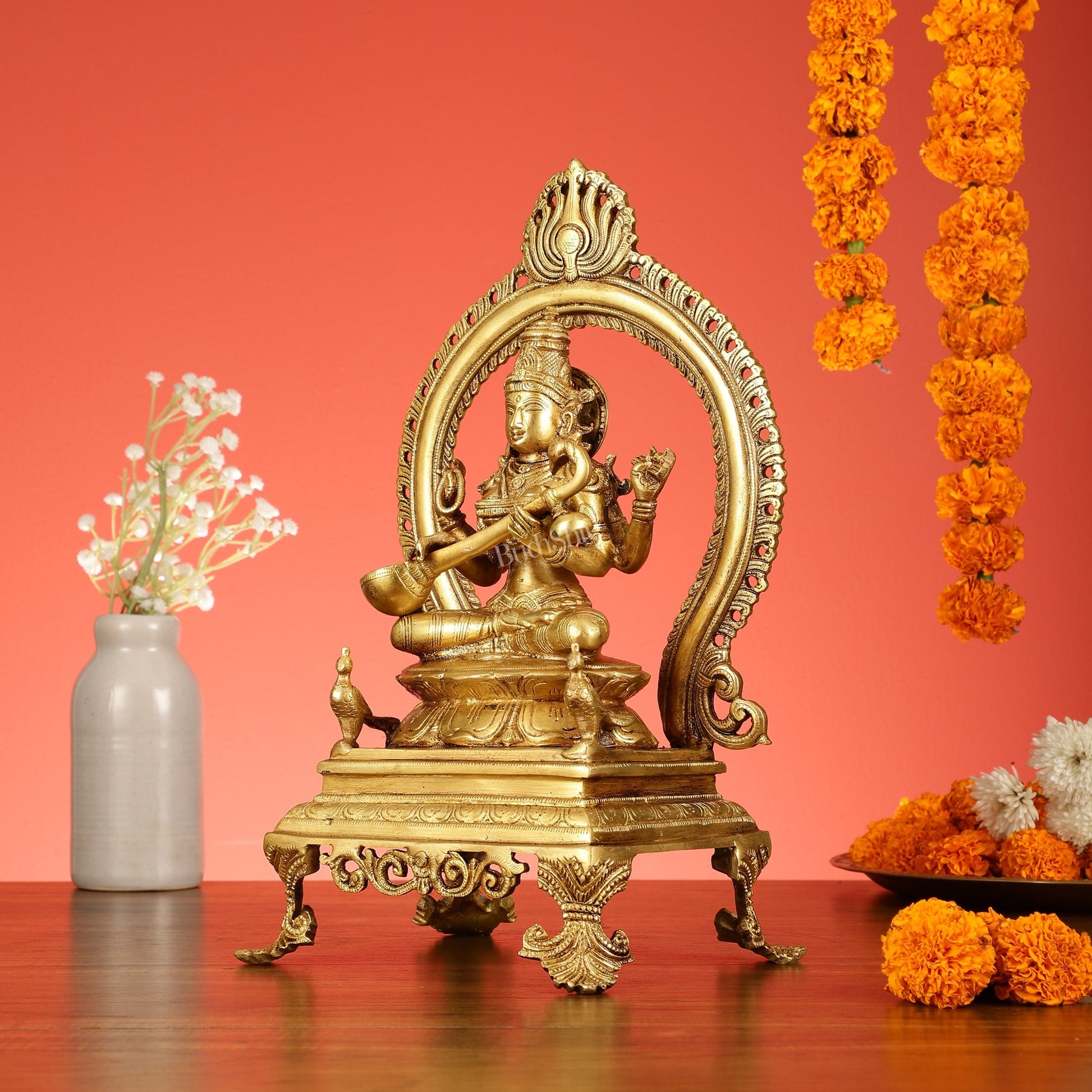 Inspiring Brass Saraswati Idol 15 inch