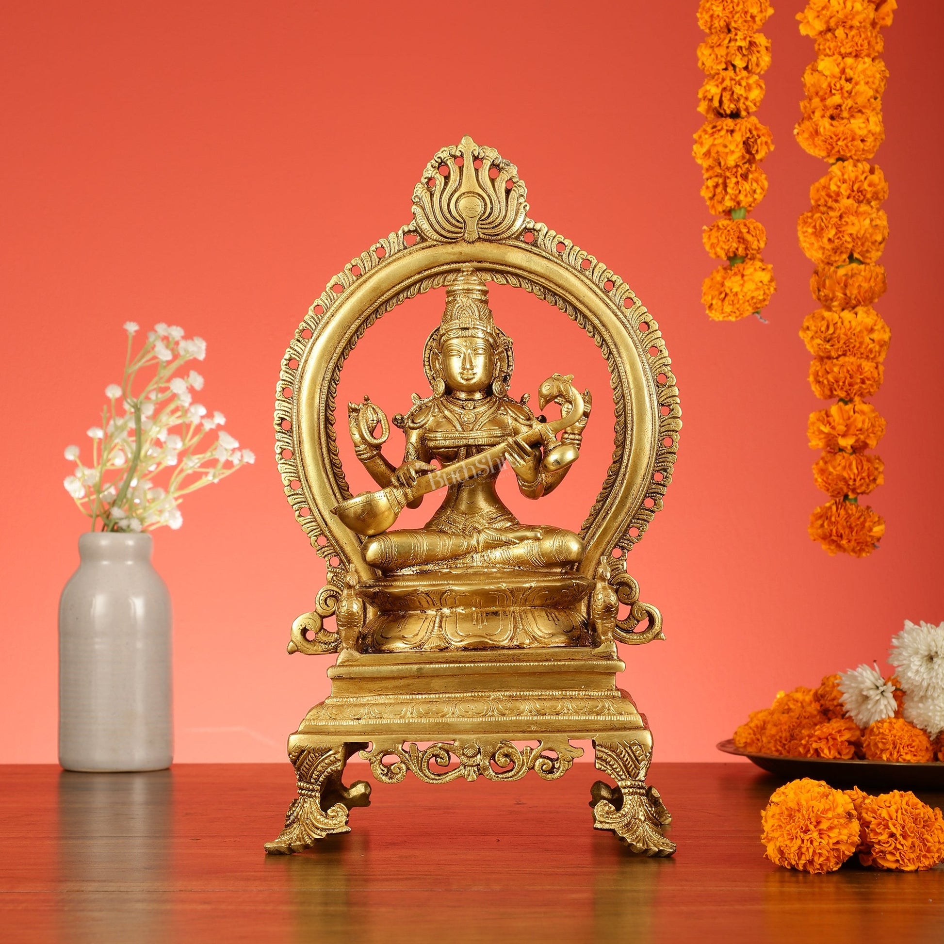 Inspiring Brass Saraswati Idol 15 inch